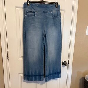 Style & Co. Light Blue Flare Crop Jeans. Size Large. Hem had some interest.